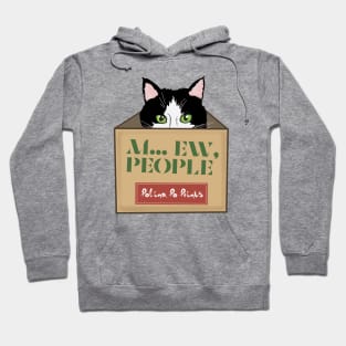 Gift with cat in a box. Ew, people. Funny cat introvert. Hoodie